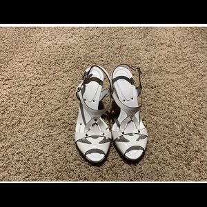 Cole Haan white leather Strappy heel sandals.